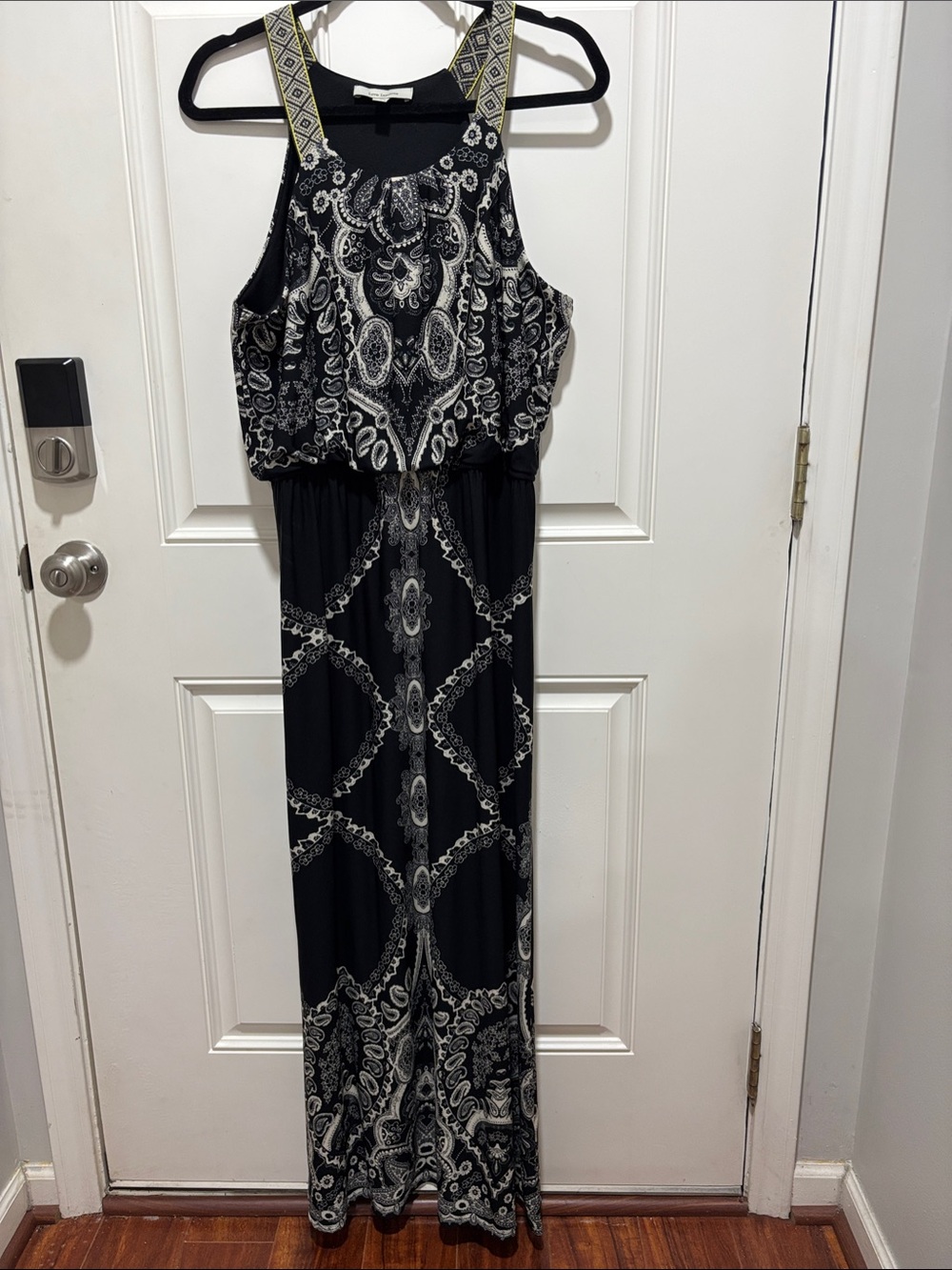 Maxi Dress Paisley-Print Maxi Dress with Decorative Straps